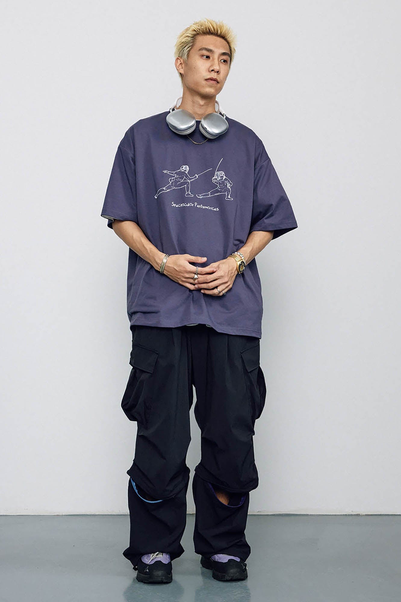 BANANA CLUB Crinkled Multi-Pocket Detachable Cargo Pants