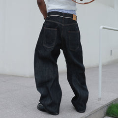 STEEPC Asymmetric Fly Selvedge Curved Raw Jeans