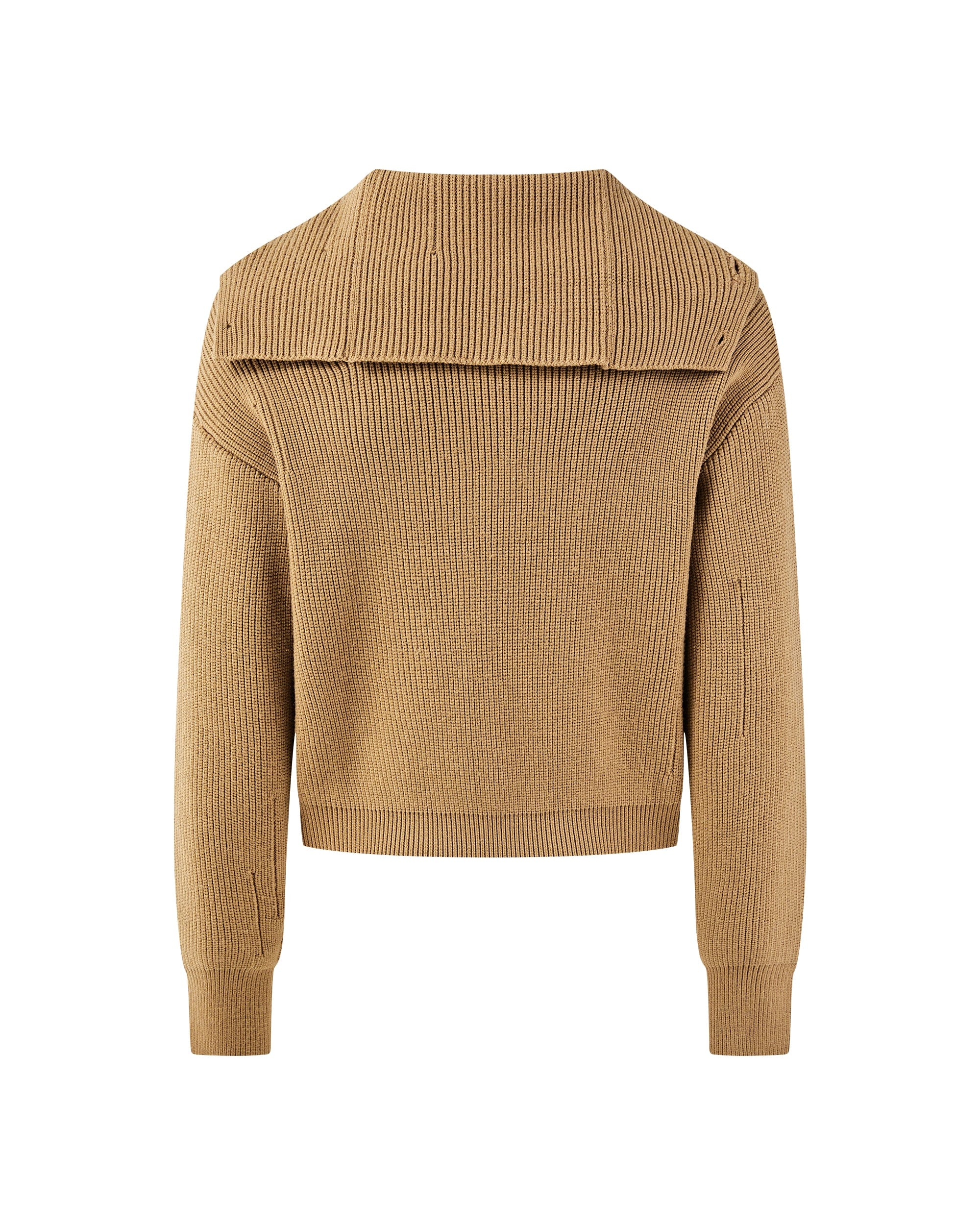 KREATE High-Collar Big-Pocket Button-Up Knitted Jacket