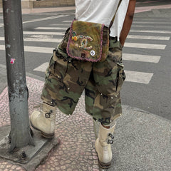 STEEPC Camo Pearl Multi-Pocket Rippled Shorts