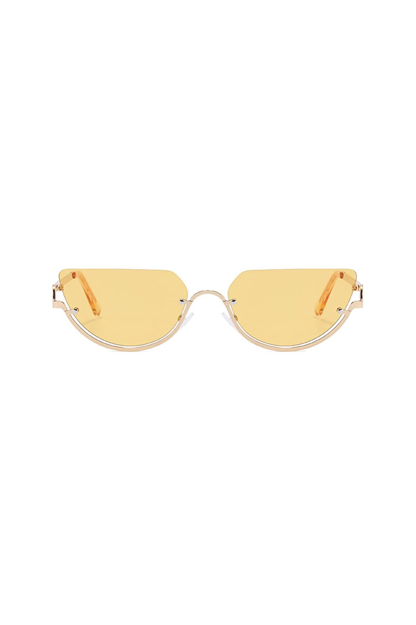 DAMAGE ASIA Semi-Oval Half-Rim Curved Frame Glasses