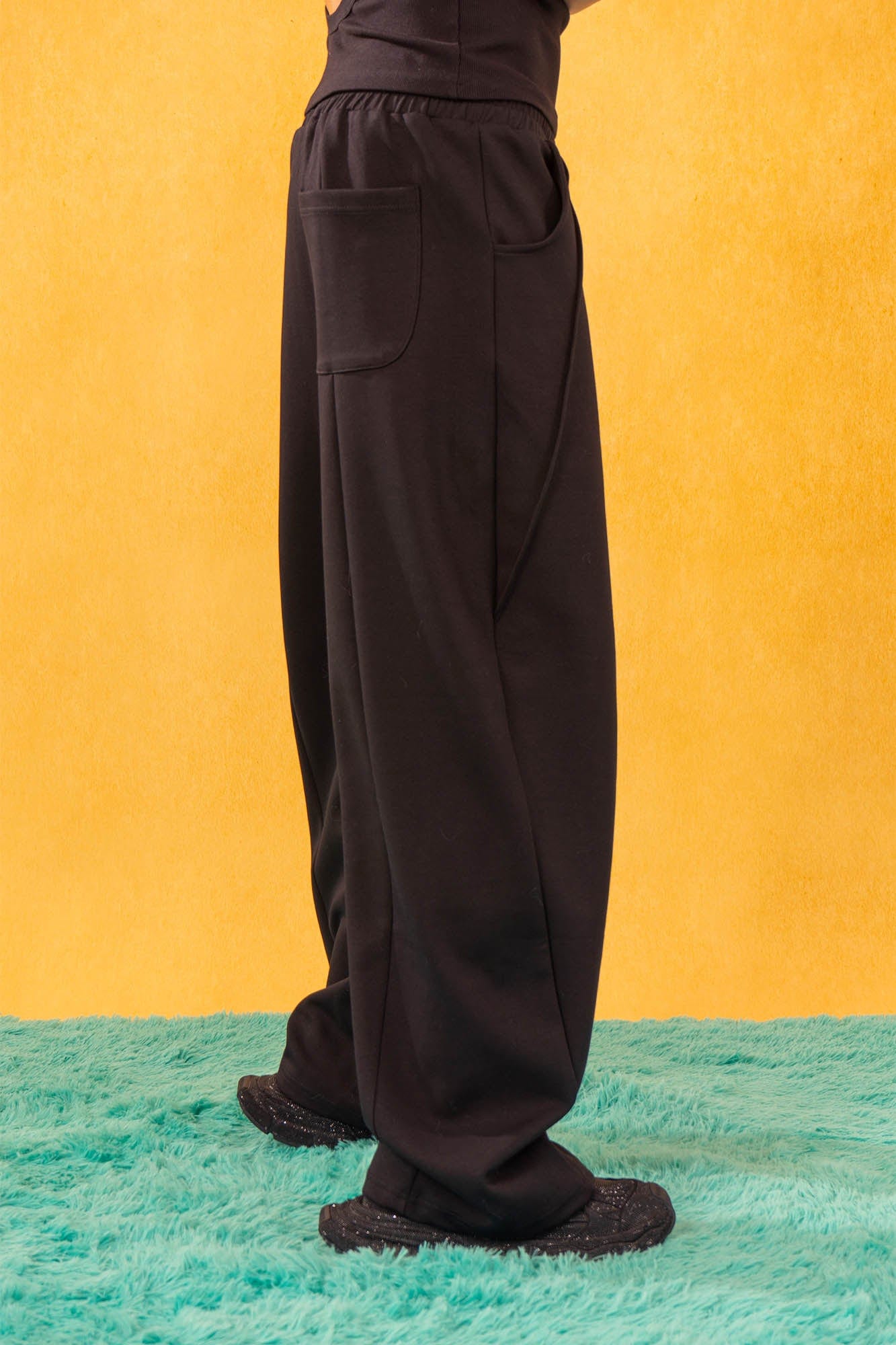 CLP Slanted Spliced Drawstring Sweatpants