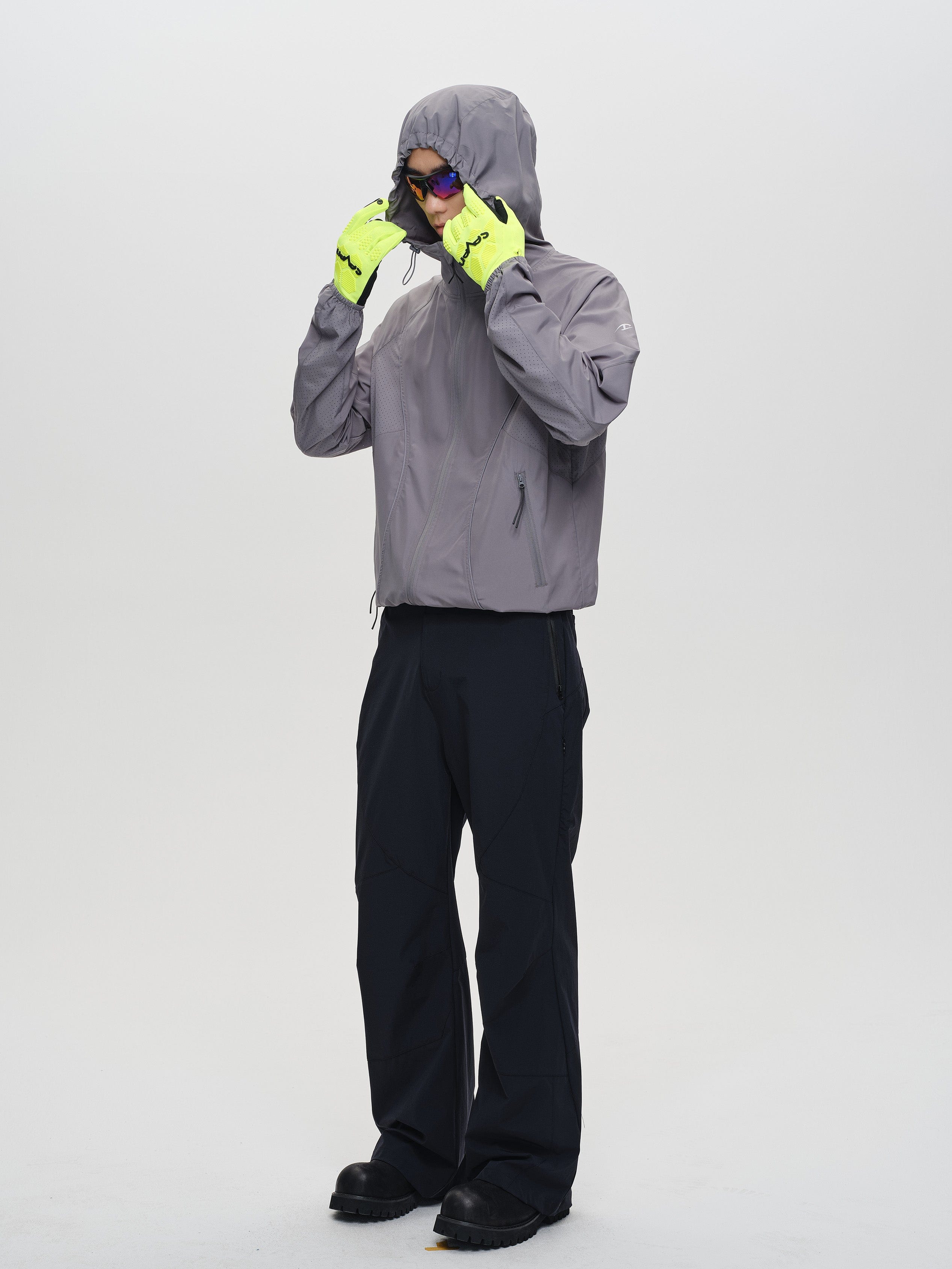 CATSSTAC Spliced Laser-Perforated Waterproof UV Production Hooded Jacket