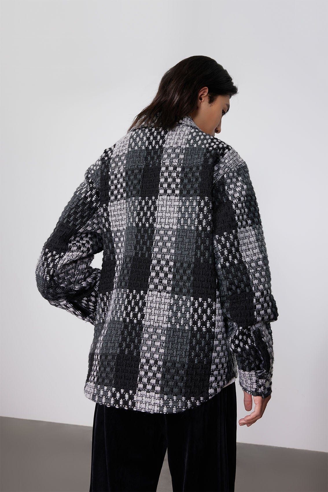 BONELESS Contrast Tweed Plaid Jacket