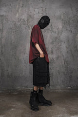 UNDERWATER Heavily Frayed Layered Denim Shorts