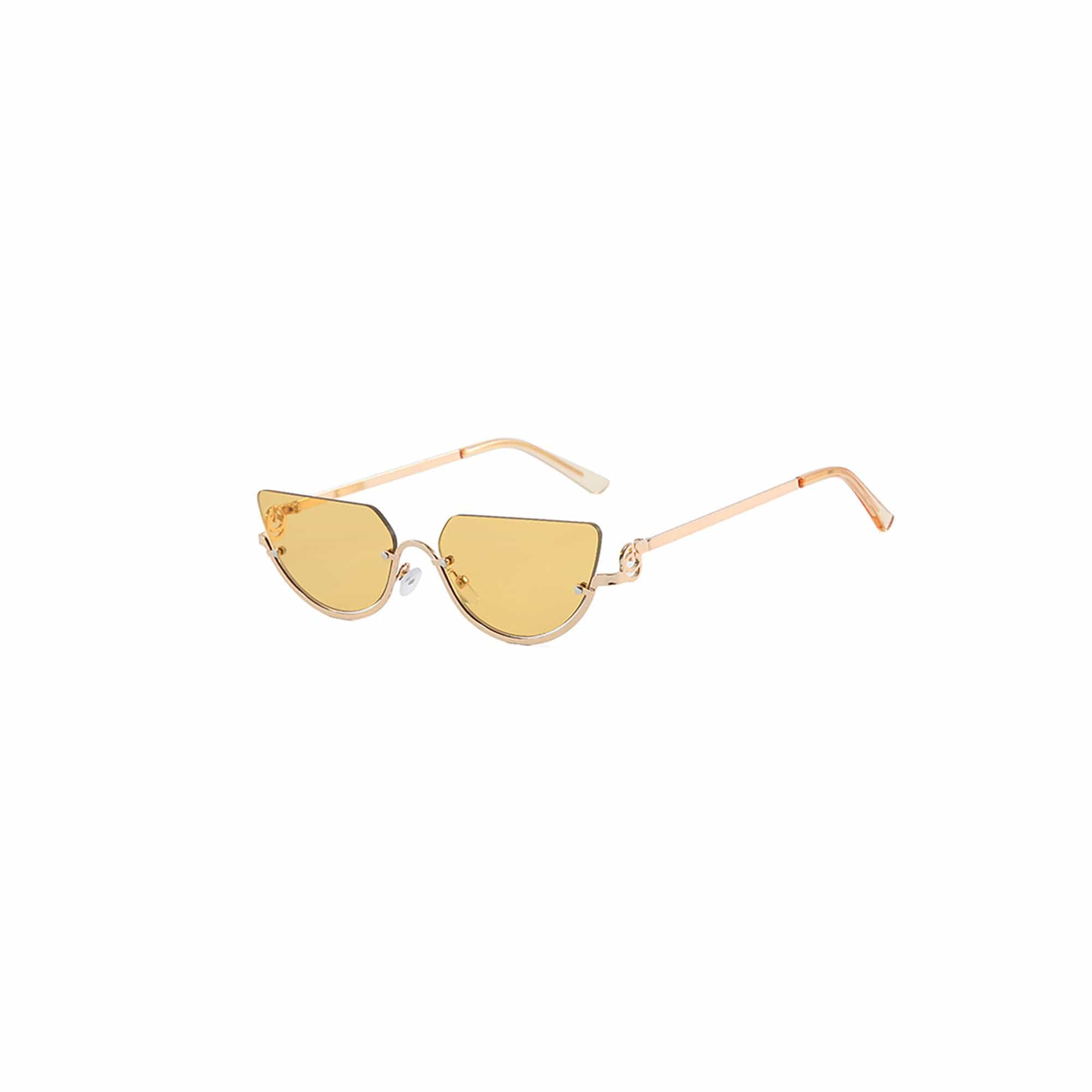 DAMAGE ASIA Semi-Oval Half-Rim Curved Frame Glasses