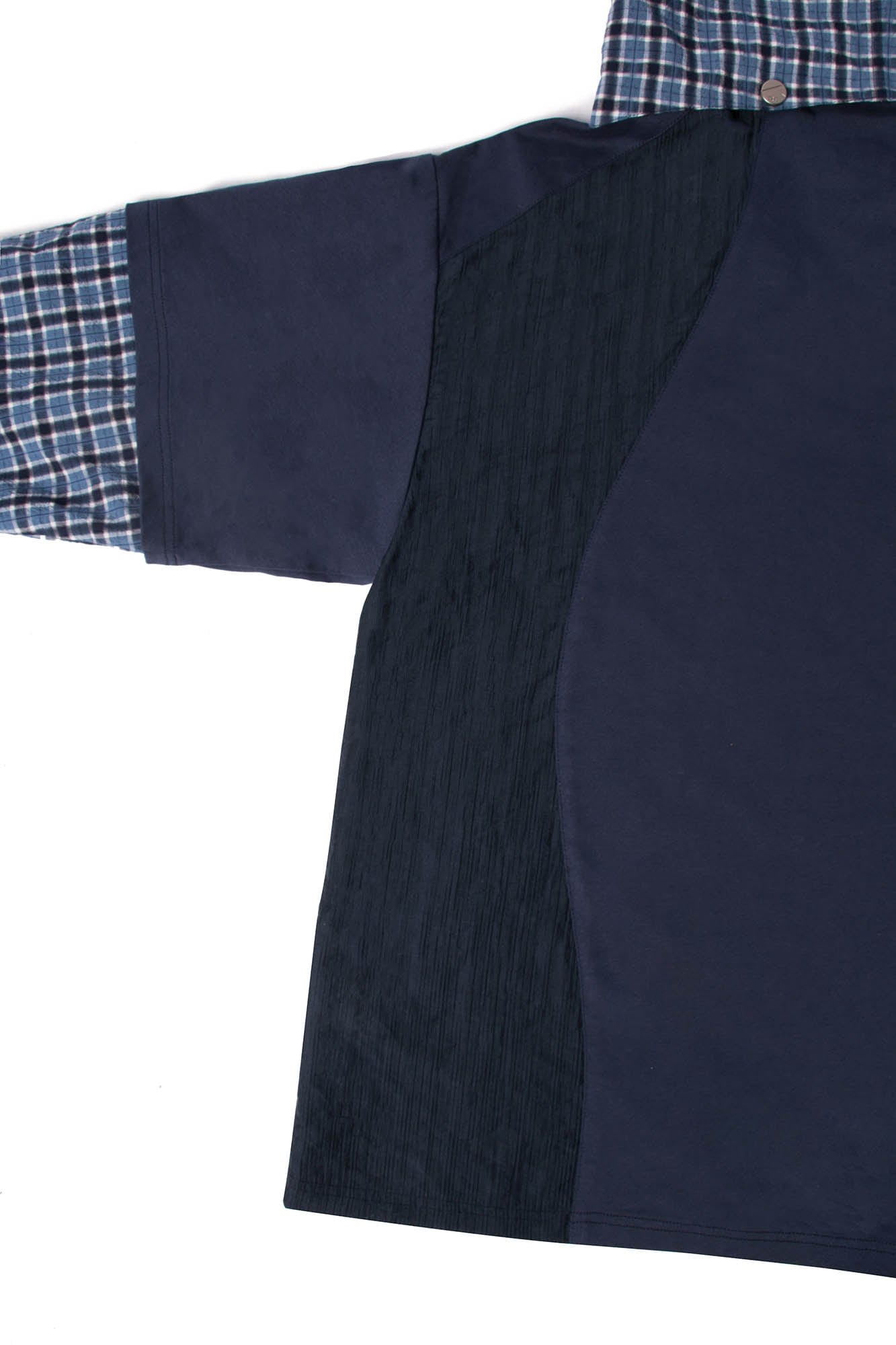 RELABEL Checked Detachable Hood Layered Shirt