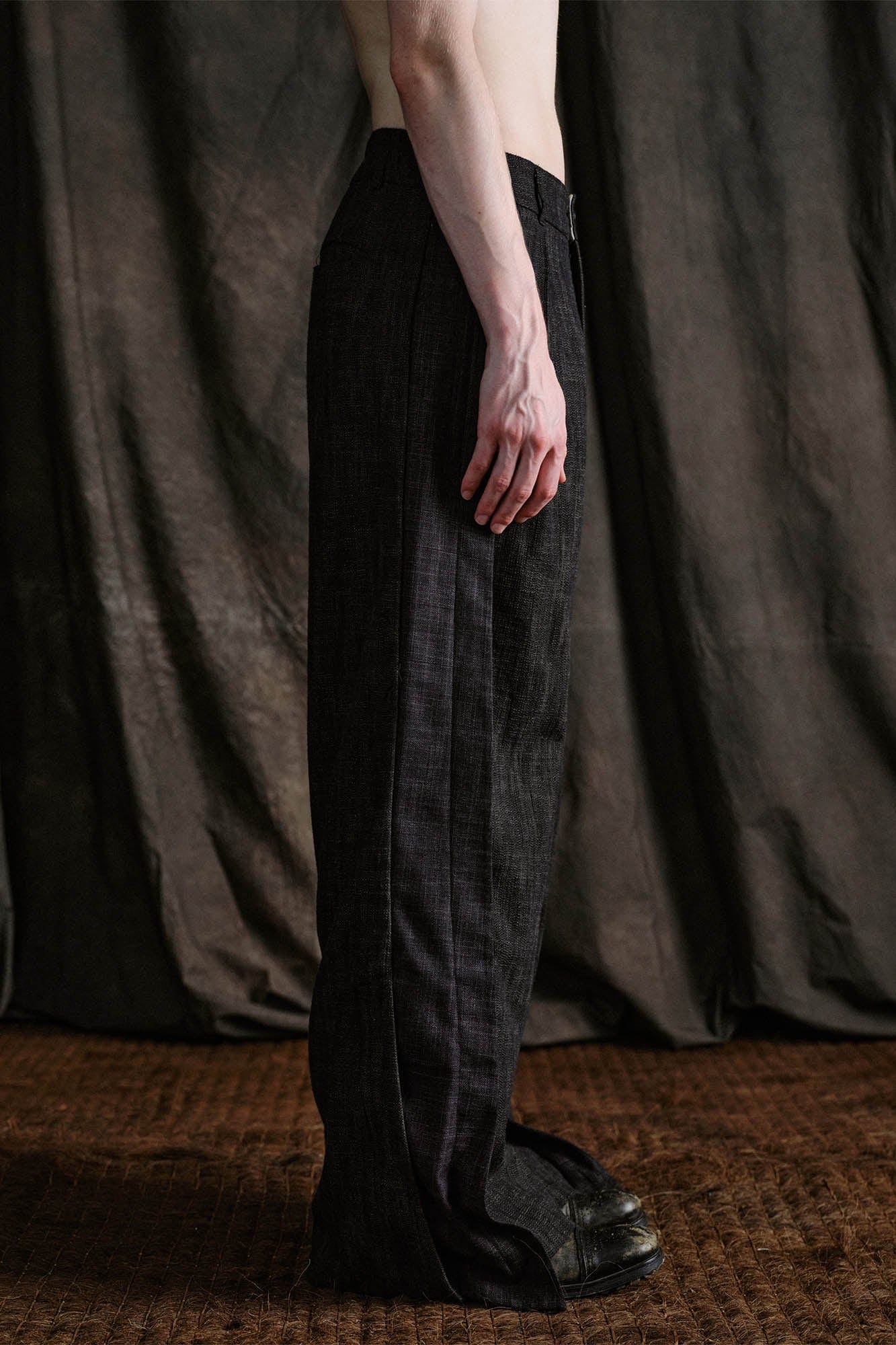 ILNya Nieternite Nifutur Wool-Blended Pleated-Waist Spliced Trousers