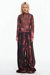 EMBRYO Hair Full-Print Wide-Leg Pants