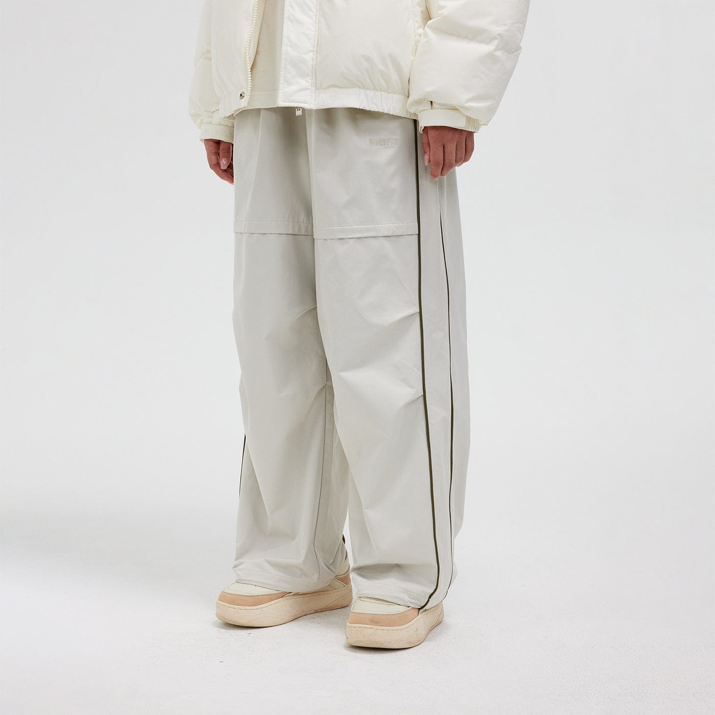BONELESS Paneled Crinkled Parachute Pants