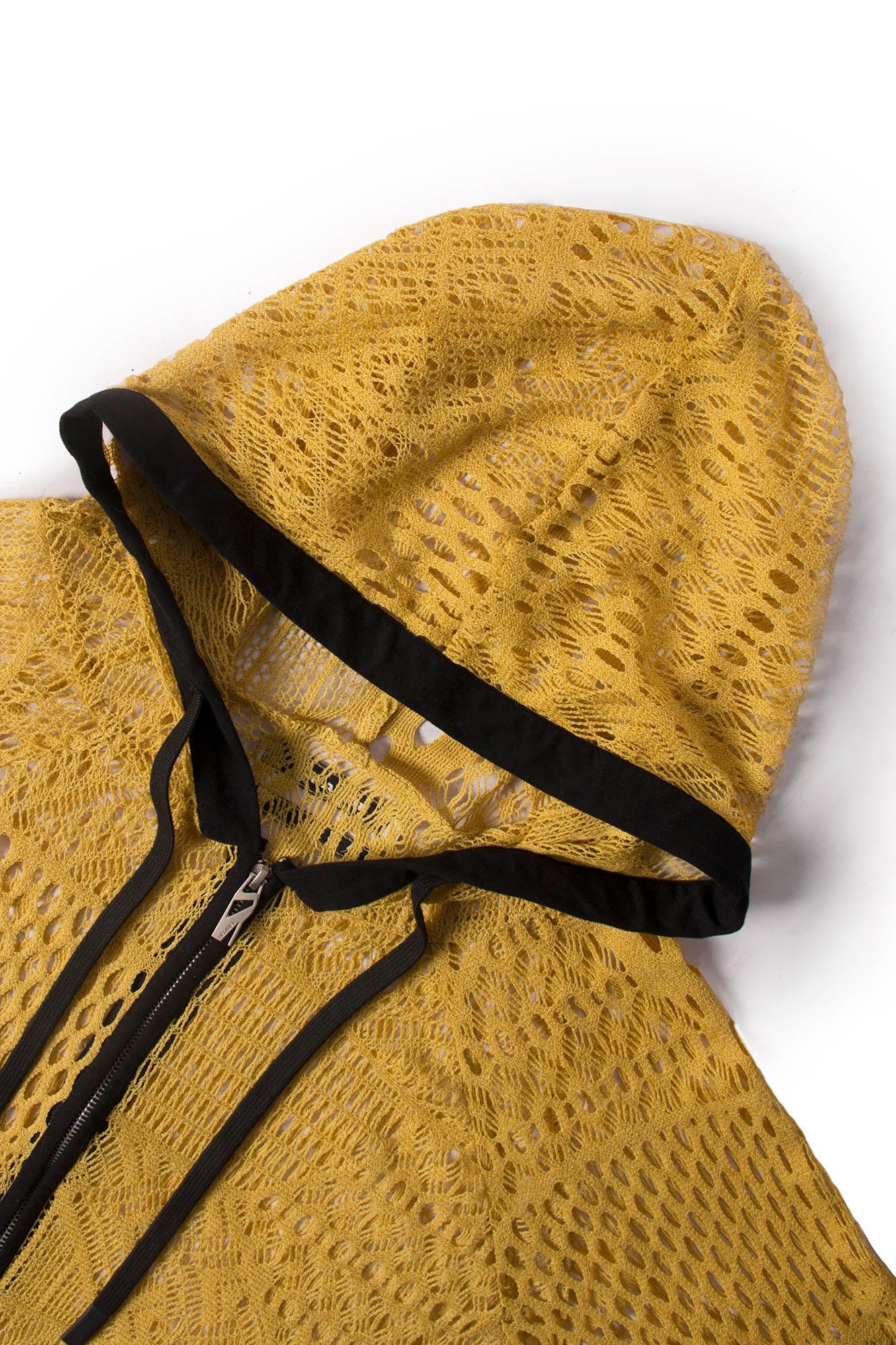 RELABEL Patchwork Crochet Mesh Zip-Up Hoodie