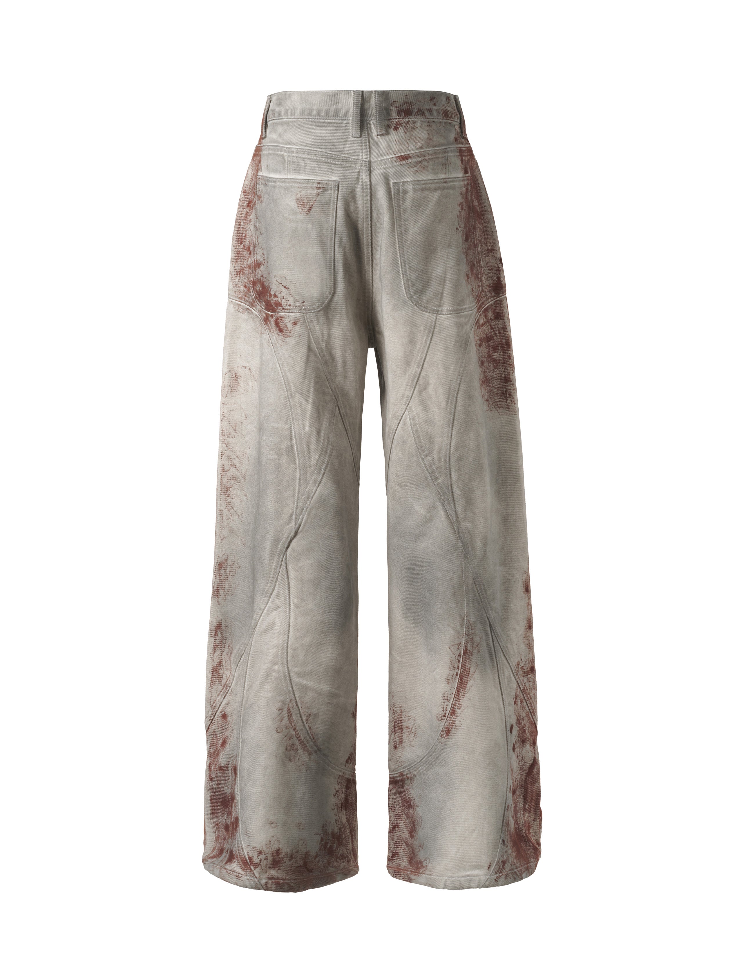 CATSSTAC Rusted Deconstructed Wide-Leg Jeans
