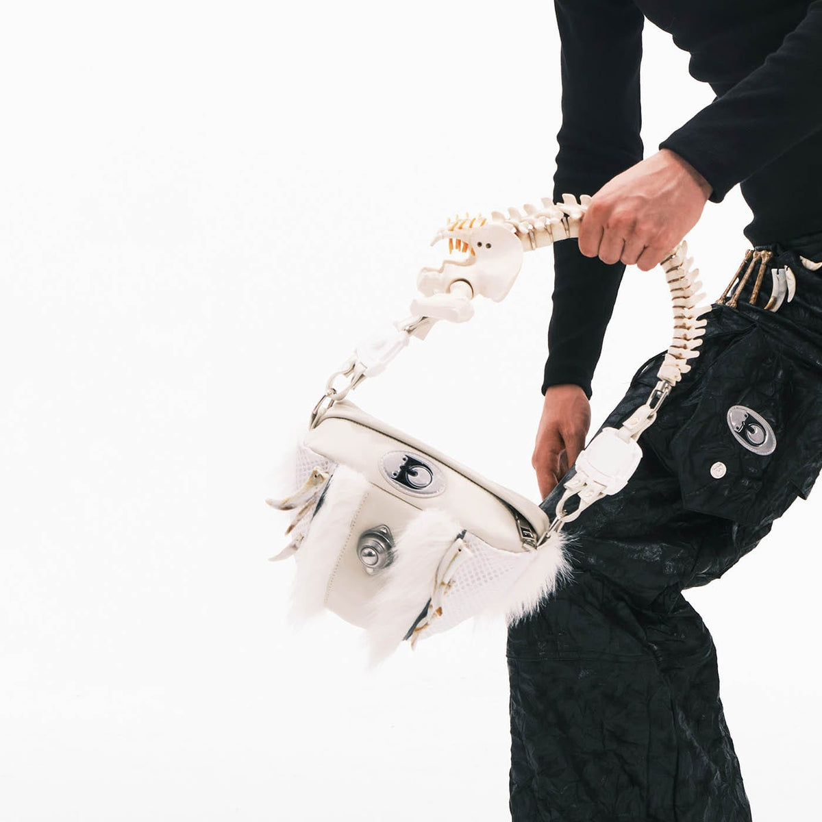 EMBRYO Skeleton Faux Fur Handbag