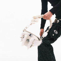 EMBRYO Skeleton Faux Fur Handbag