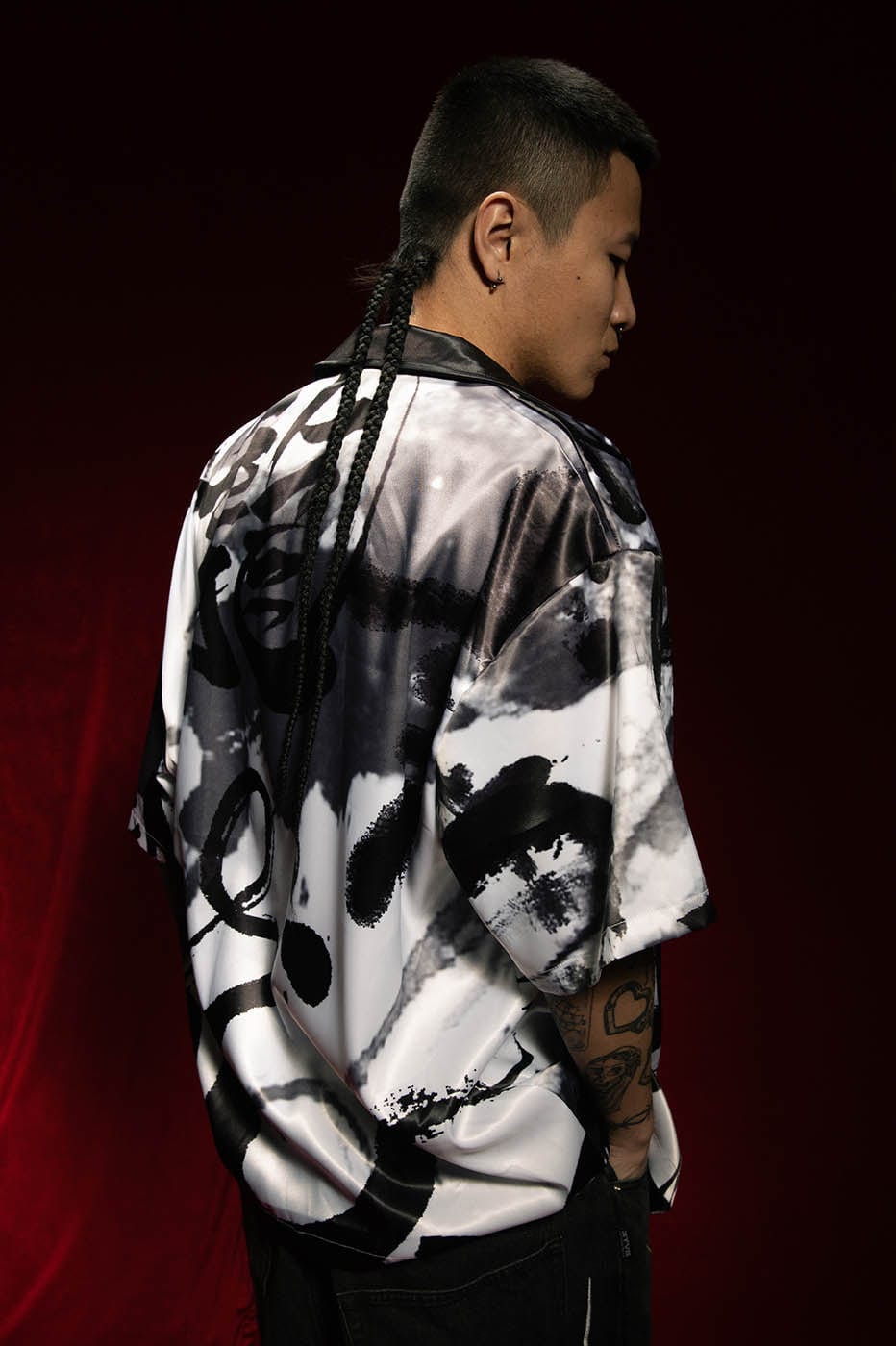 RTVG Dragon Calligraphy Cuban Half Shirt