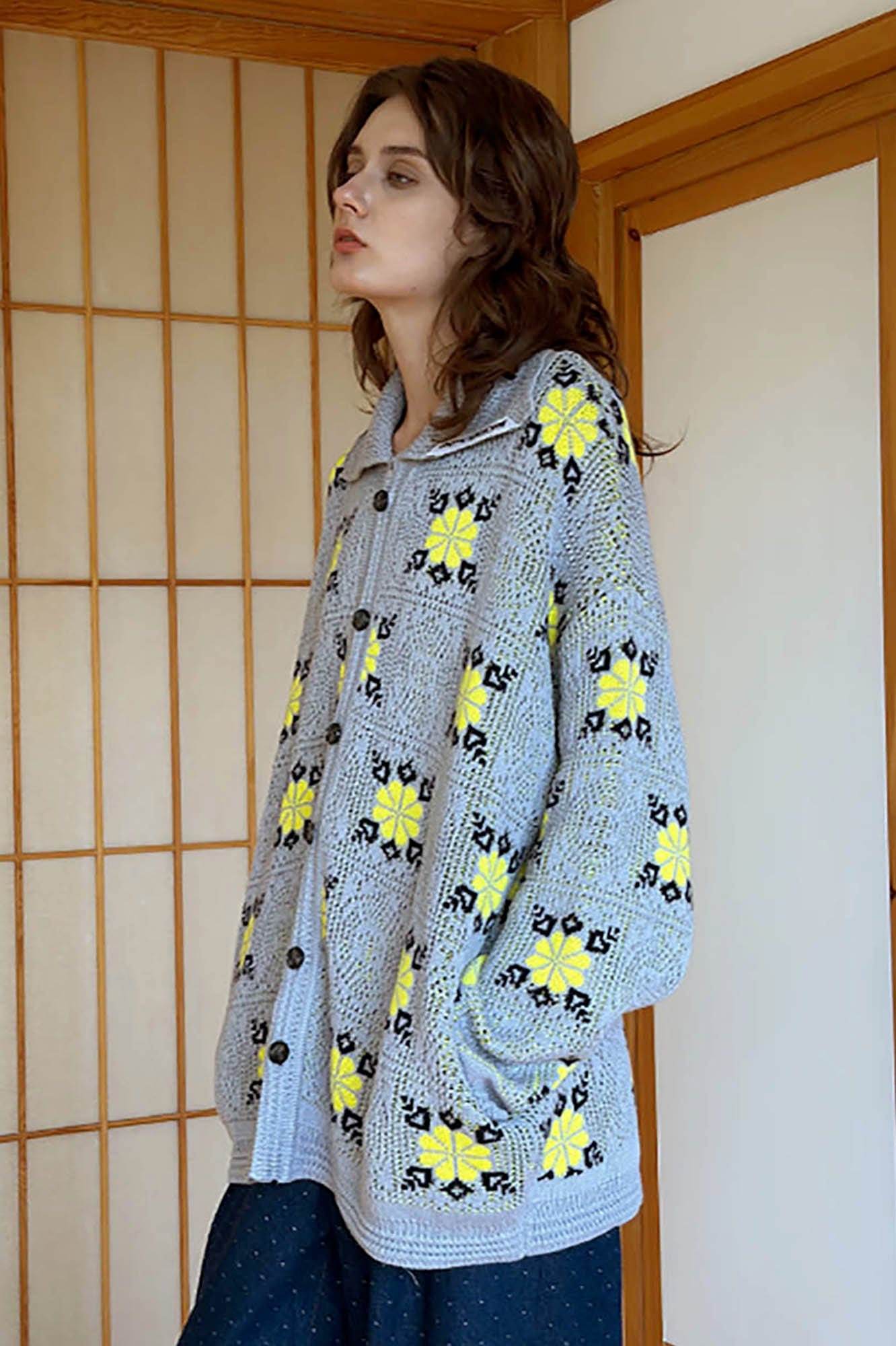 MIICHOUS Edelweiss Knit Button-Up Cardigan