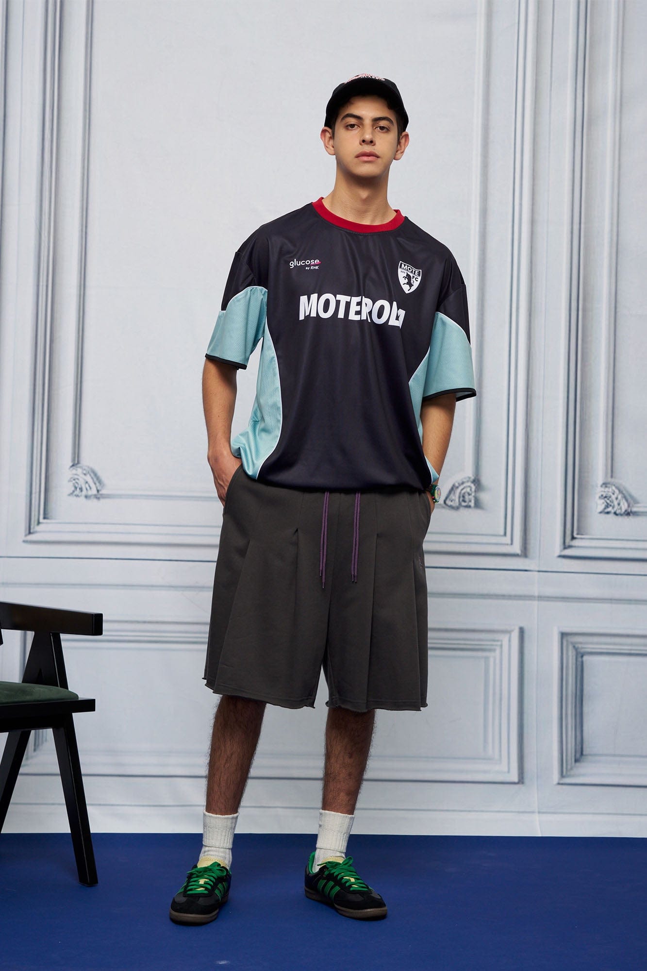 UNLIMITED MOTE x glucose by RMK Contrast Spliced Drawstring Hem Jersey
