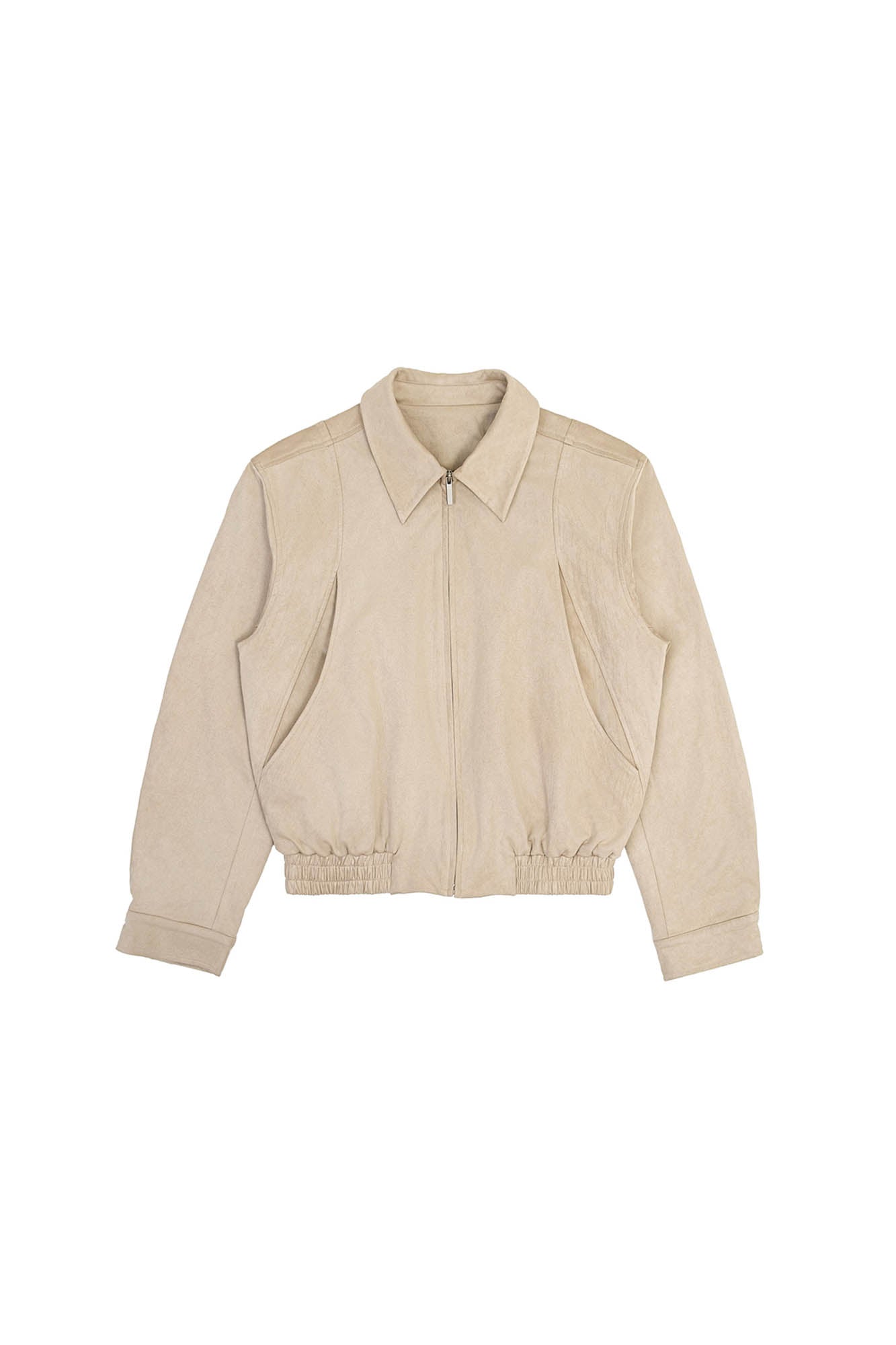 IN EXISTENCE Curved Spliced Smooth Harrington Jacket