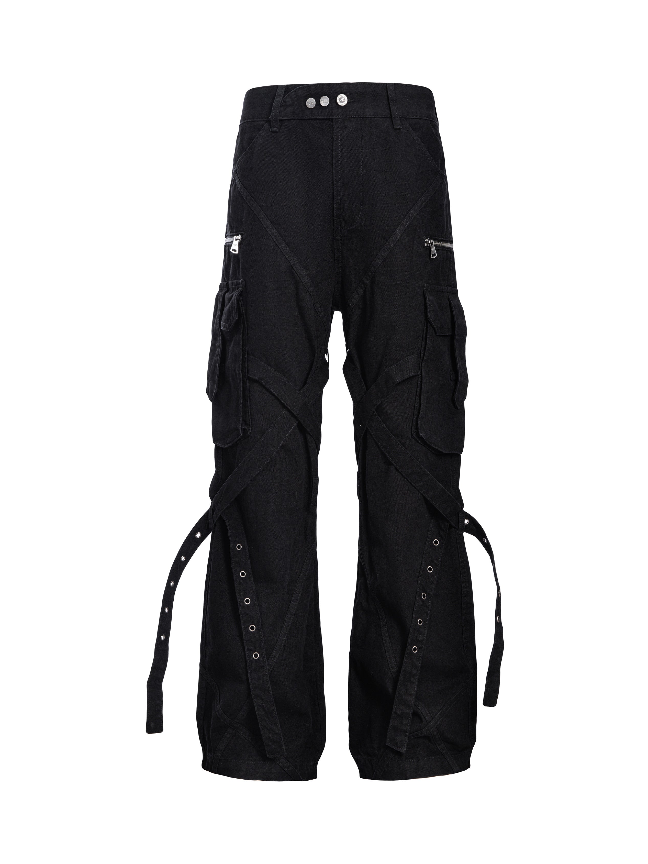 CATSSTAC Strap-Wrapped Spliced Cargo Pants