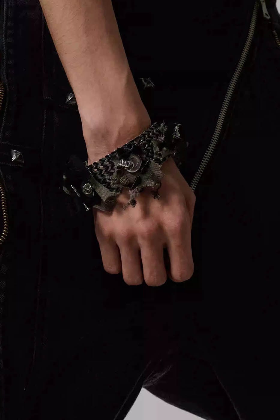 ILLUSORY x FLYERRER Distressed Metal Fabric Bracelet