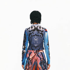 EMBRYO Totemic Muscle Full-Print Turtleneck L/S Tee
