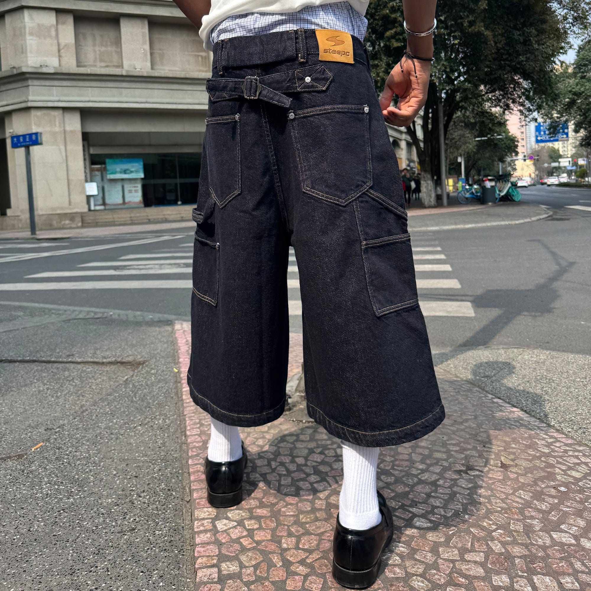 STEEPC Double-Knee Raw Denim Short