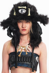 EMBRYO Fuzzy Bone Claw Faux Fur Hat