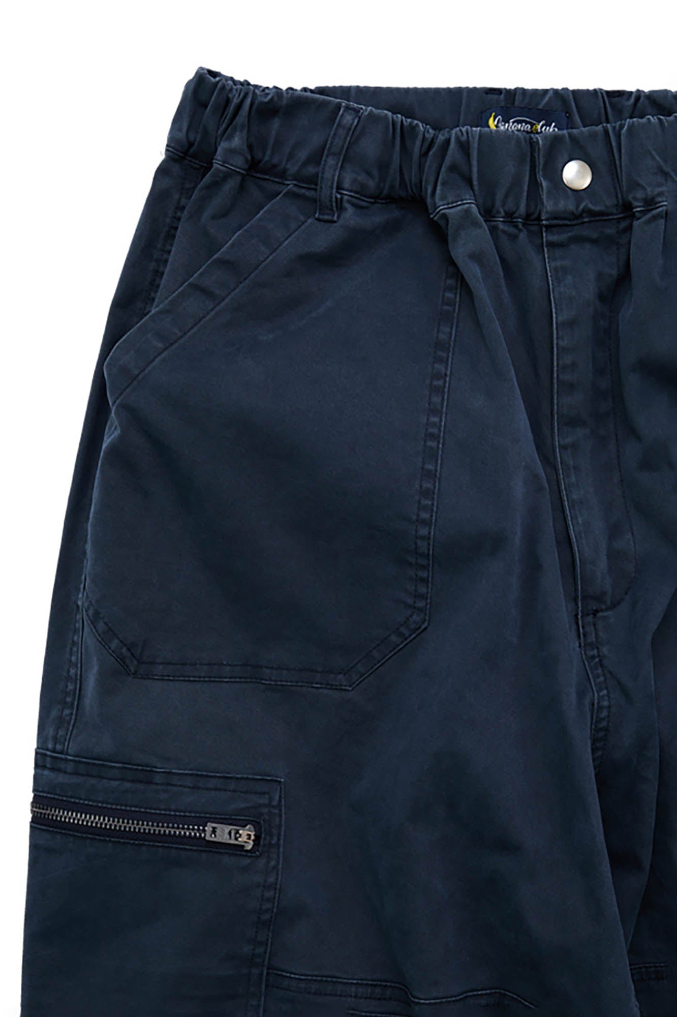 BANANA CLUB Zippered-Hem Multi-Pocket Crinkled Cargo Pants