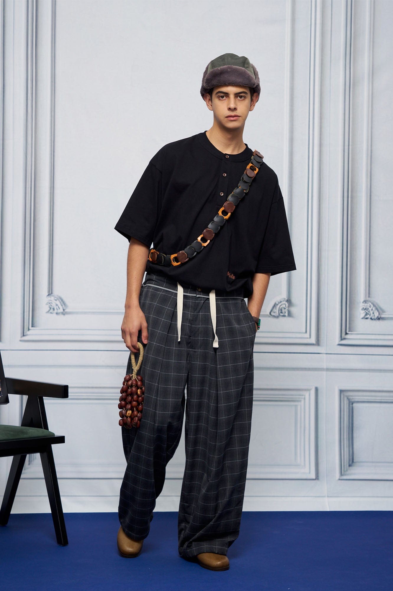 UNLIMITED MOTE Pleated Drawstring Wide-Leg Pants