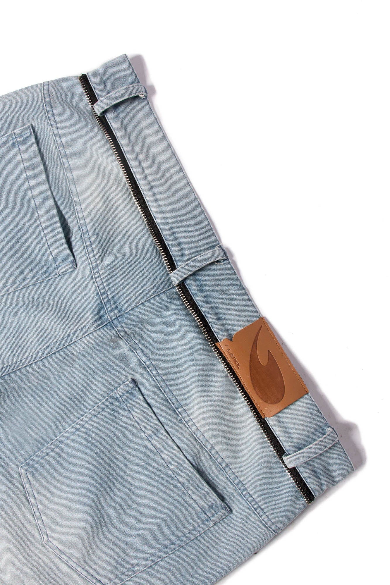 RELABEL Washed Puddled Wide-Leg Jeans