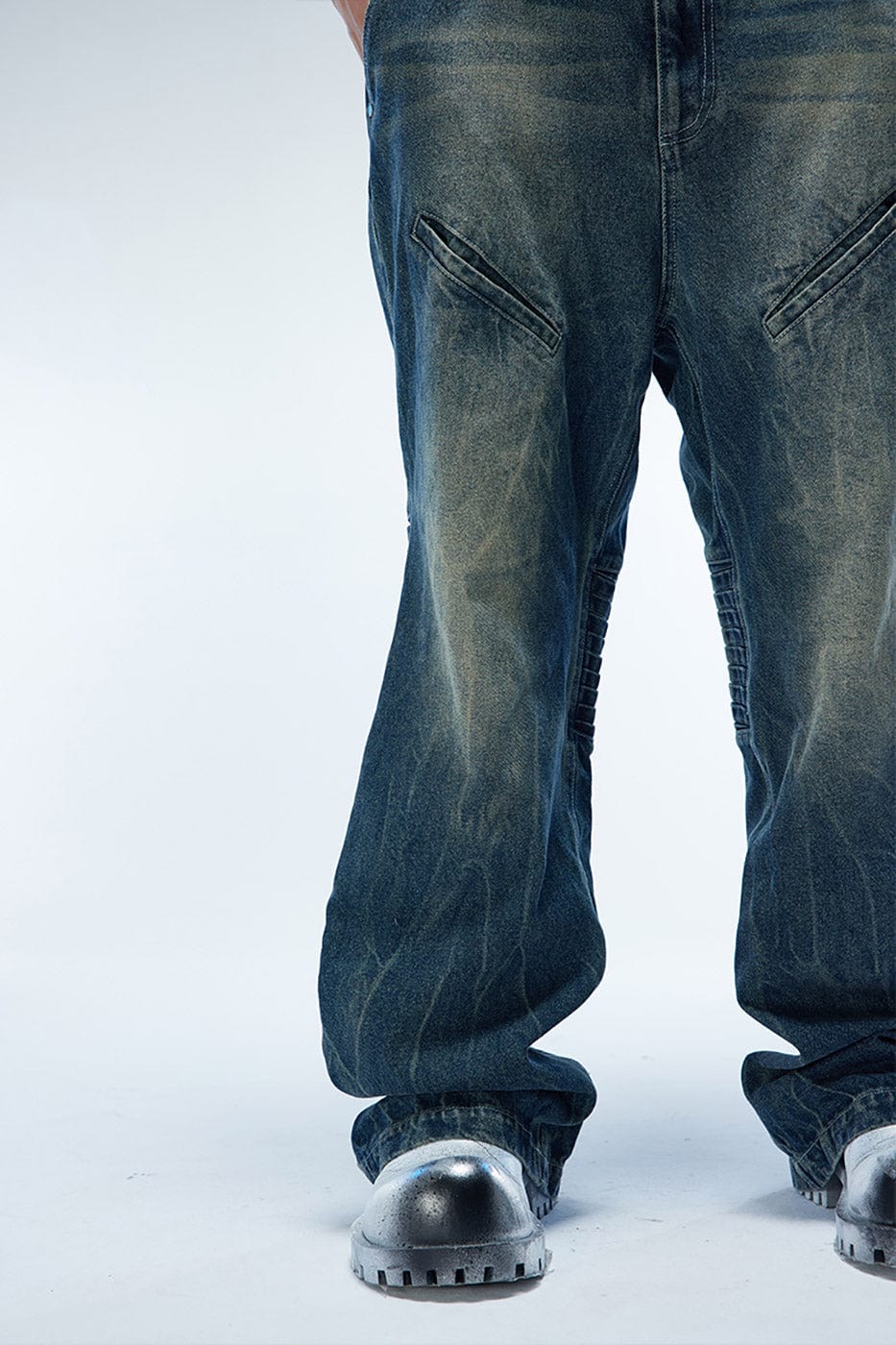WHISTLEHUNTER Multi-Layered Washed Straight Jeans (Only Size M Left)