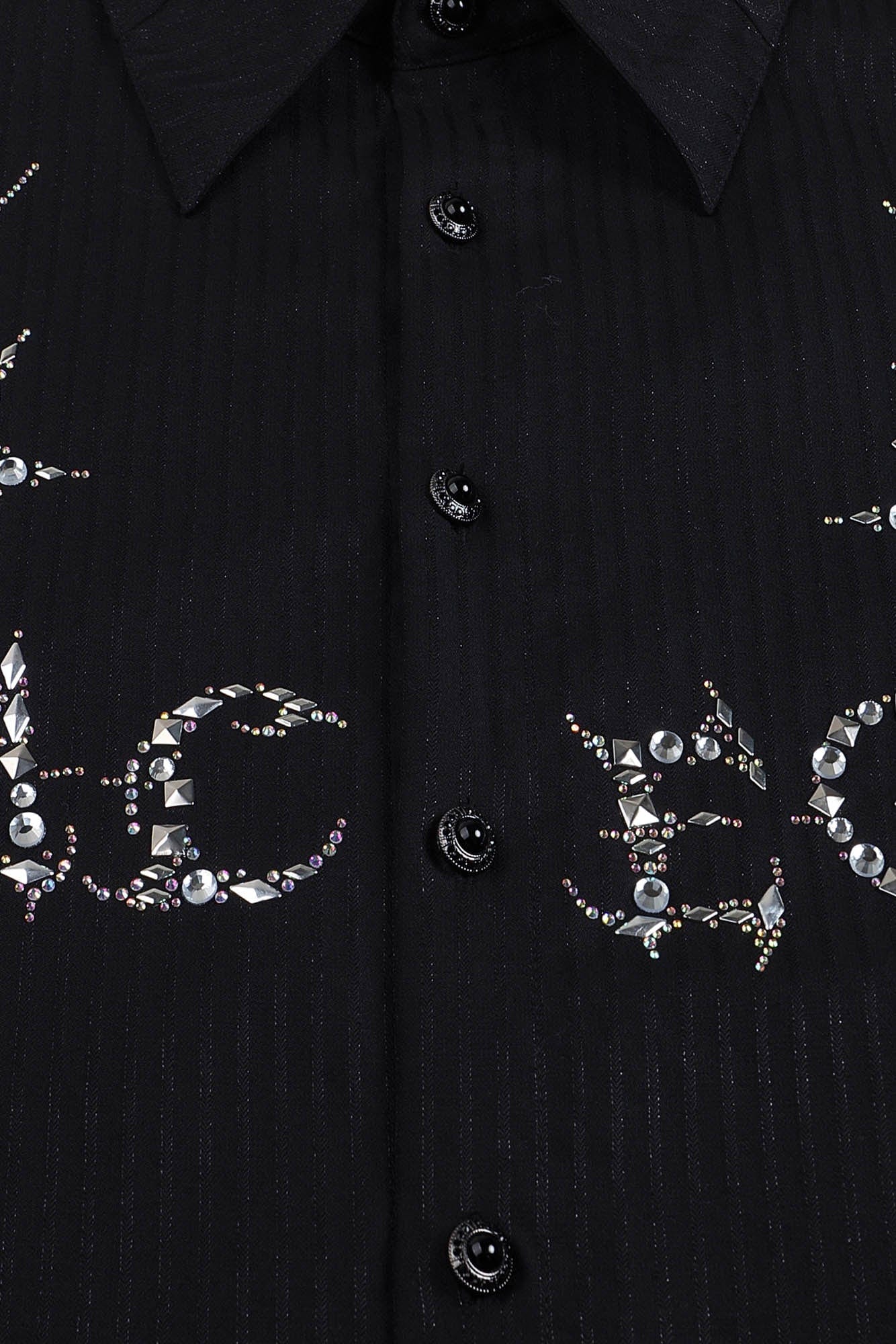 FACEONLAB Pinstriped Rivet Diamond Shirt