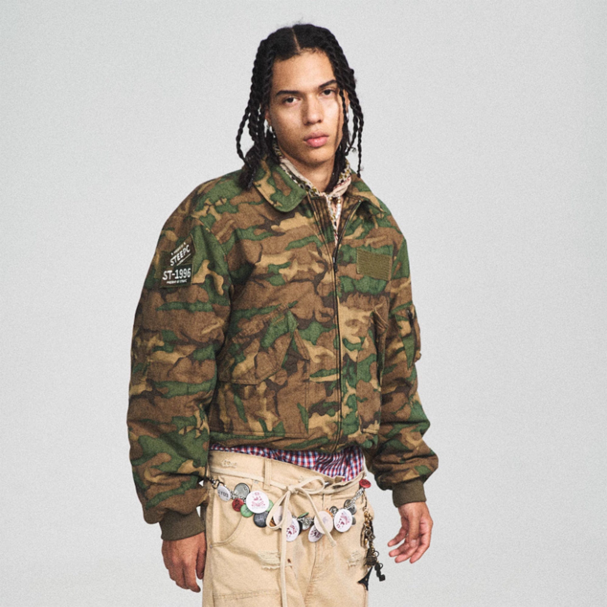 STEEPC Camo MA2 Multi-Pocket Patchwork Reversible Jacket