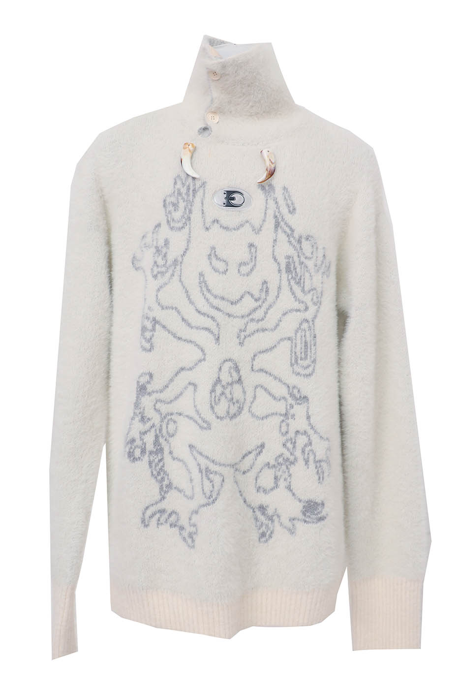 EMBRYO Devil Mohair Bone Turtleneck Sweater