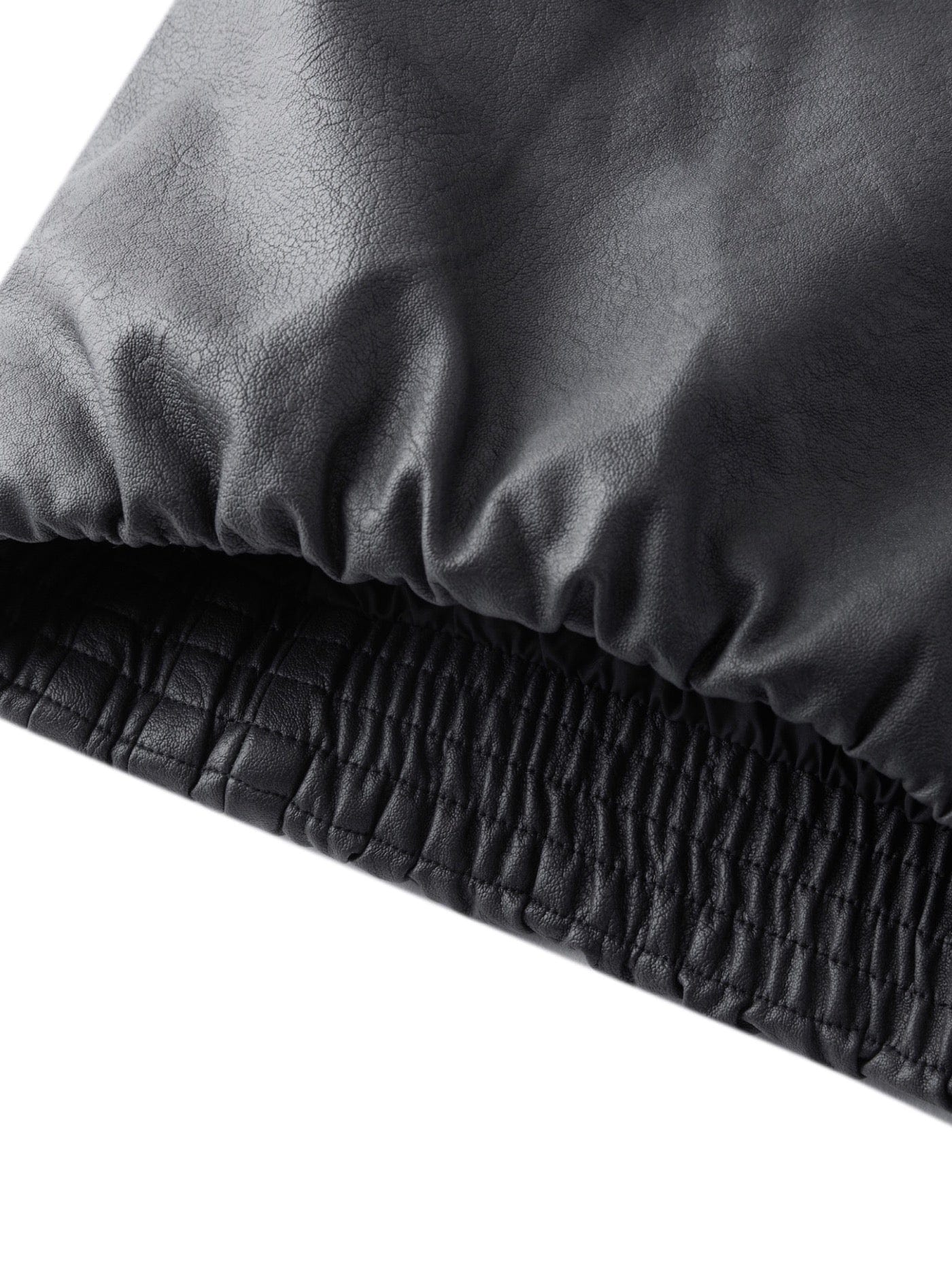BONELESS Spliced Faux Leather Cotton Padded Jacket