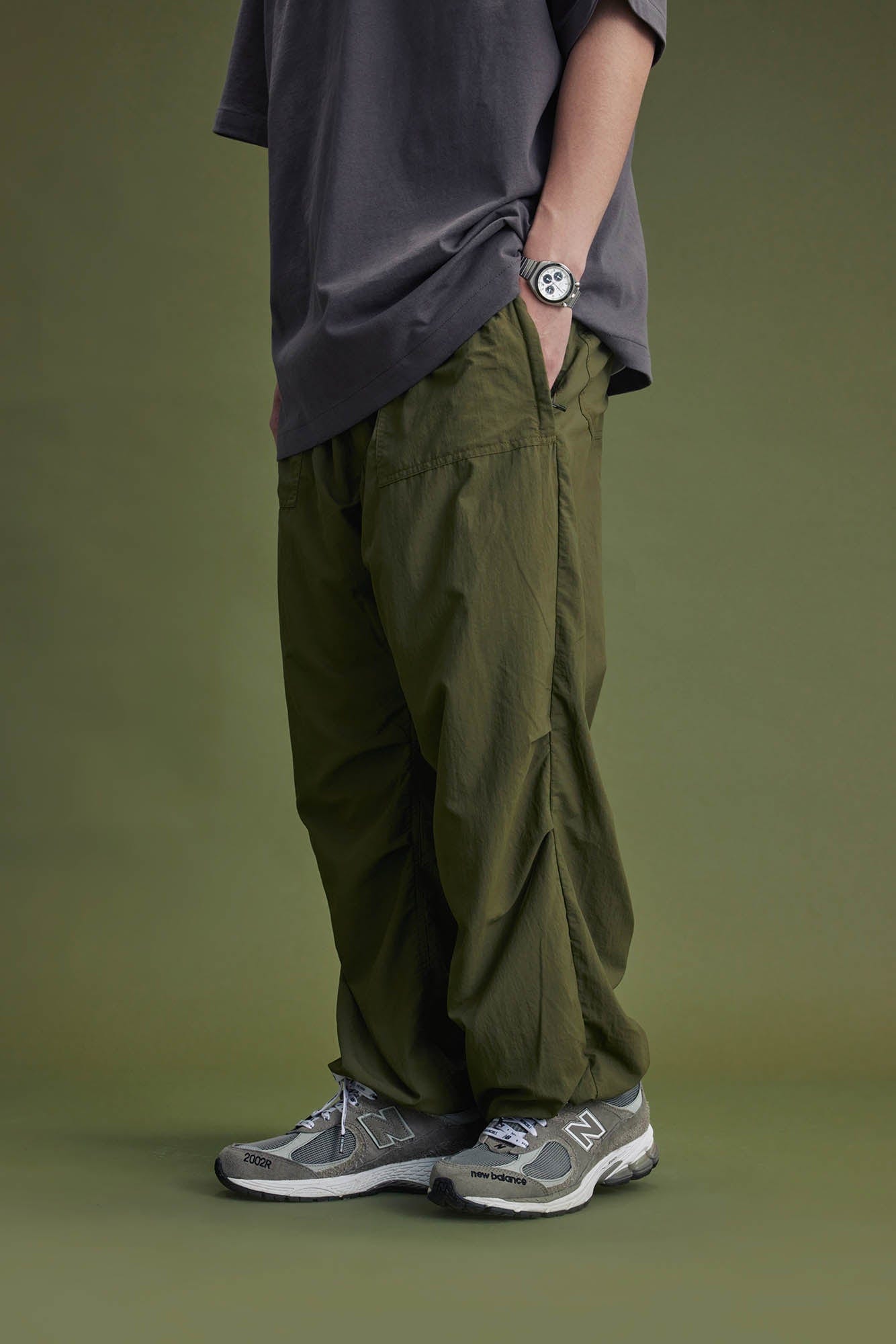 BANANA CLUB Quick-Dry Crinkled Wide-Leg Stretch Pants
