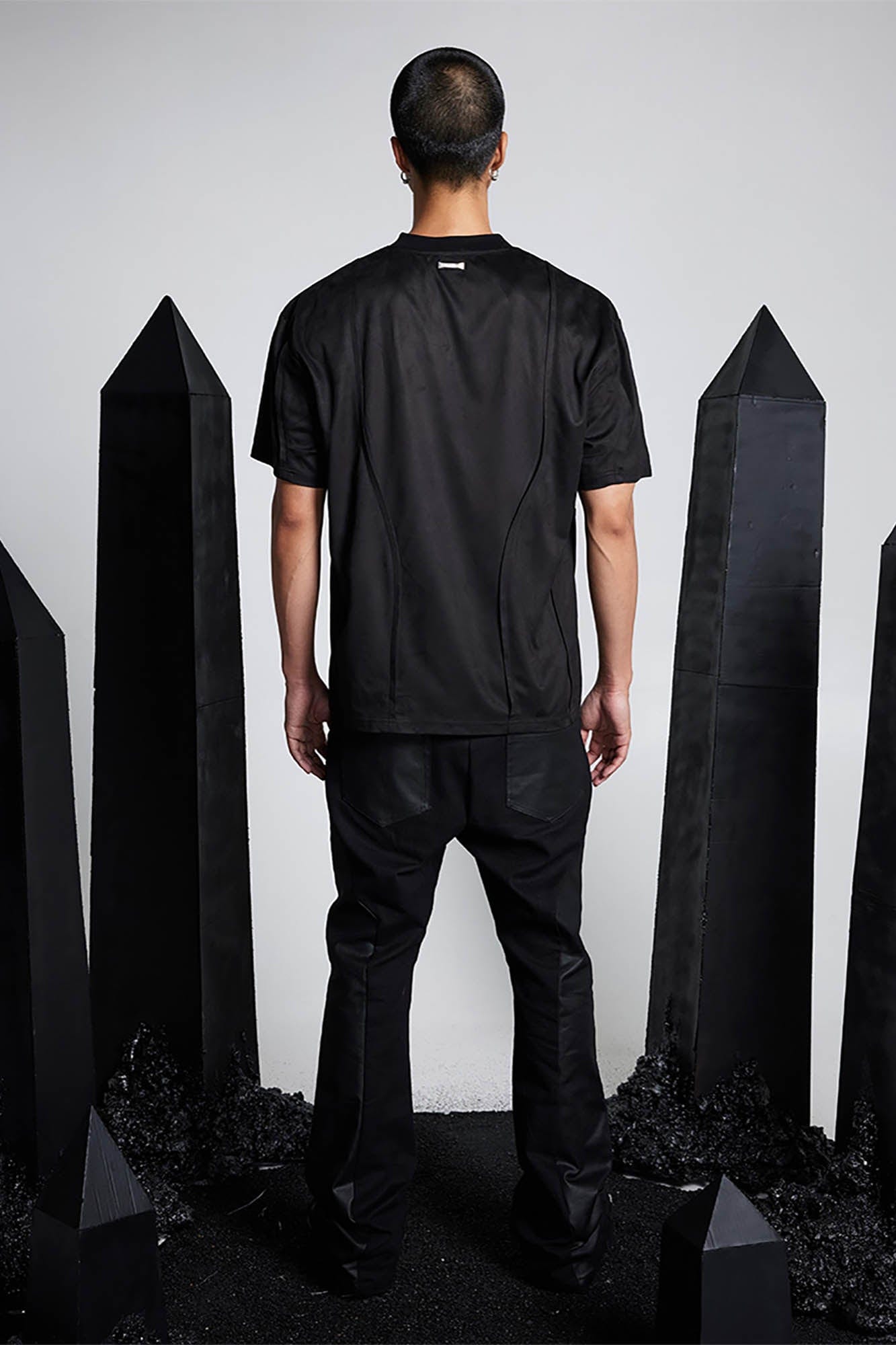 SSIN7 Suede Arc Spliced T-Shirt