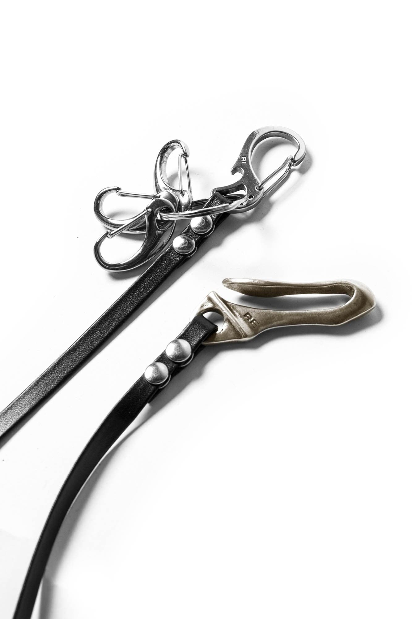 RELABEL Multi-Hook Leather Keychain Lanyard