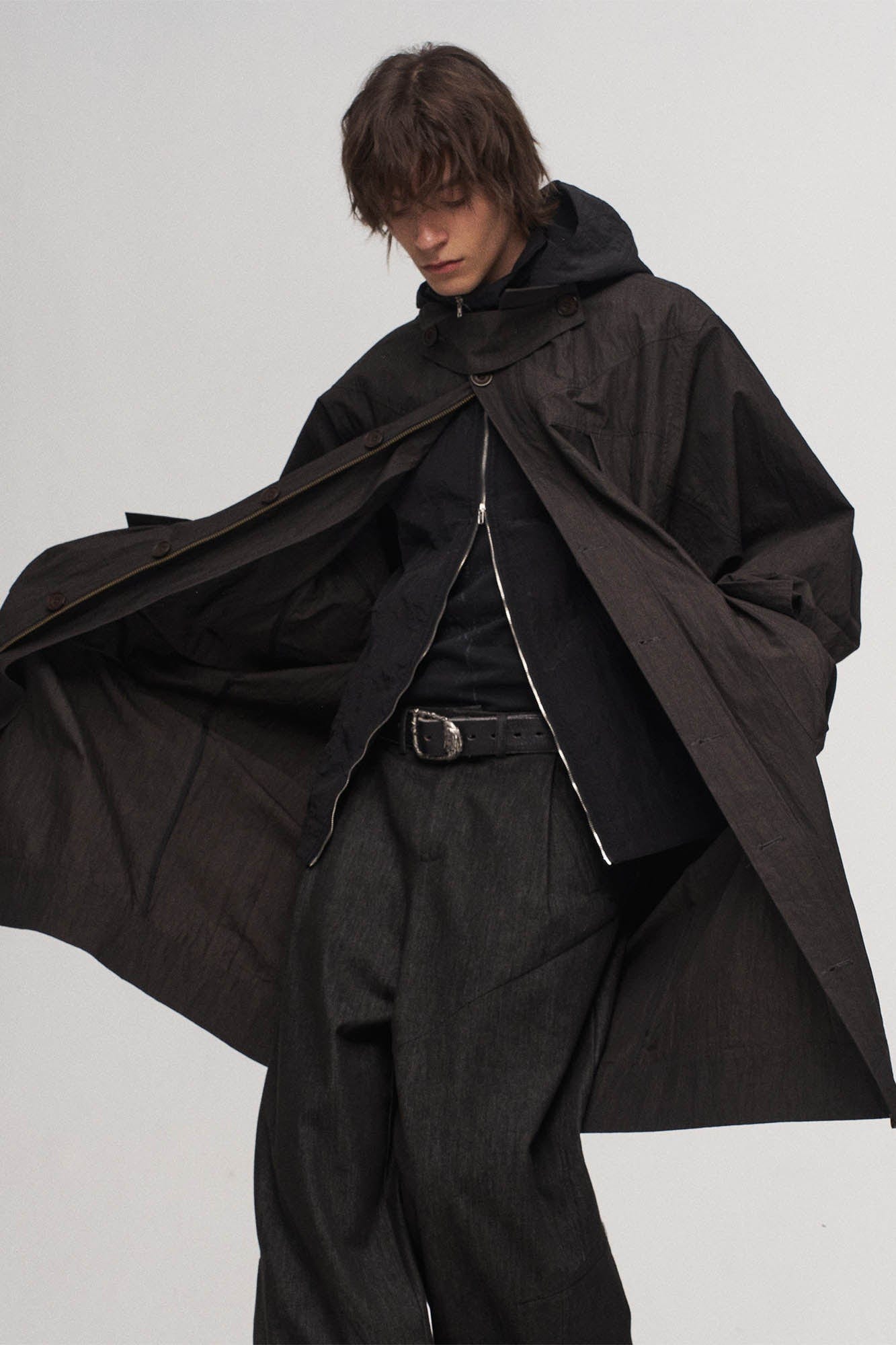 ILNya Nieternite Nifutur Crinkled Hooded Dual-Zipper Jacket