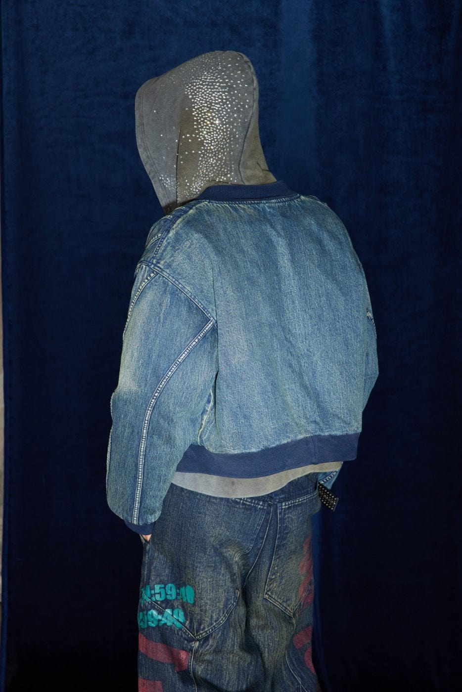 DND4DES Deconstructed Washed Denim Bomber Jacket
