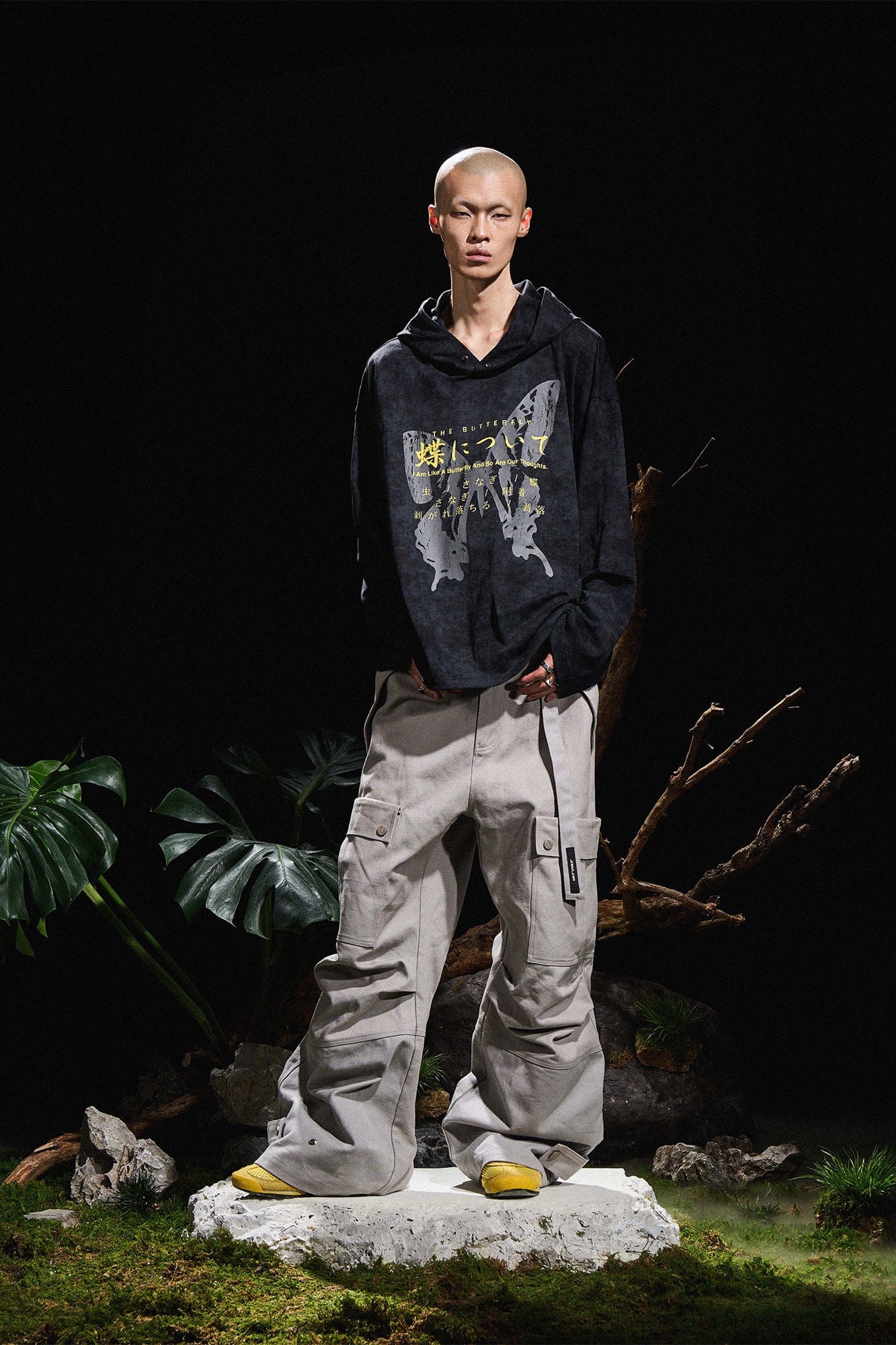 RELABEL Multi-Pocket Oversized Workwear Cargo Pants Gray