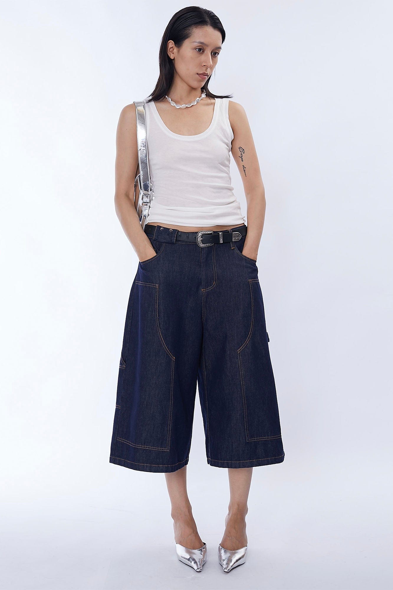 ASSEEN Double-Knee Raw Denim Shorts