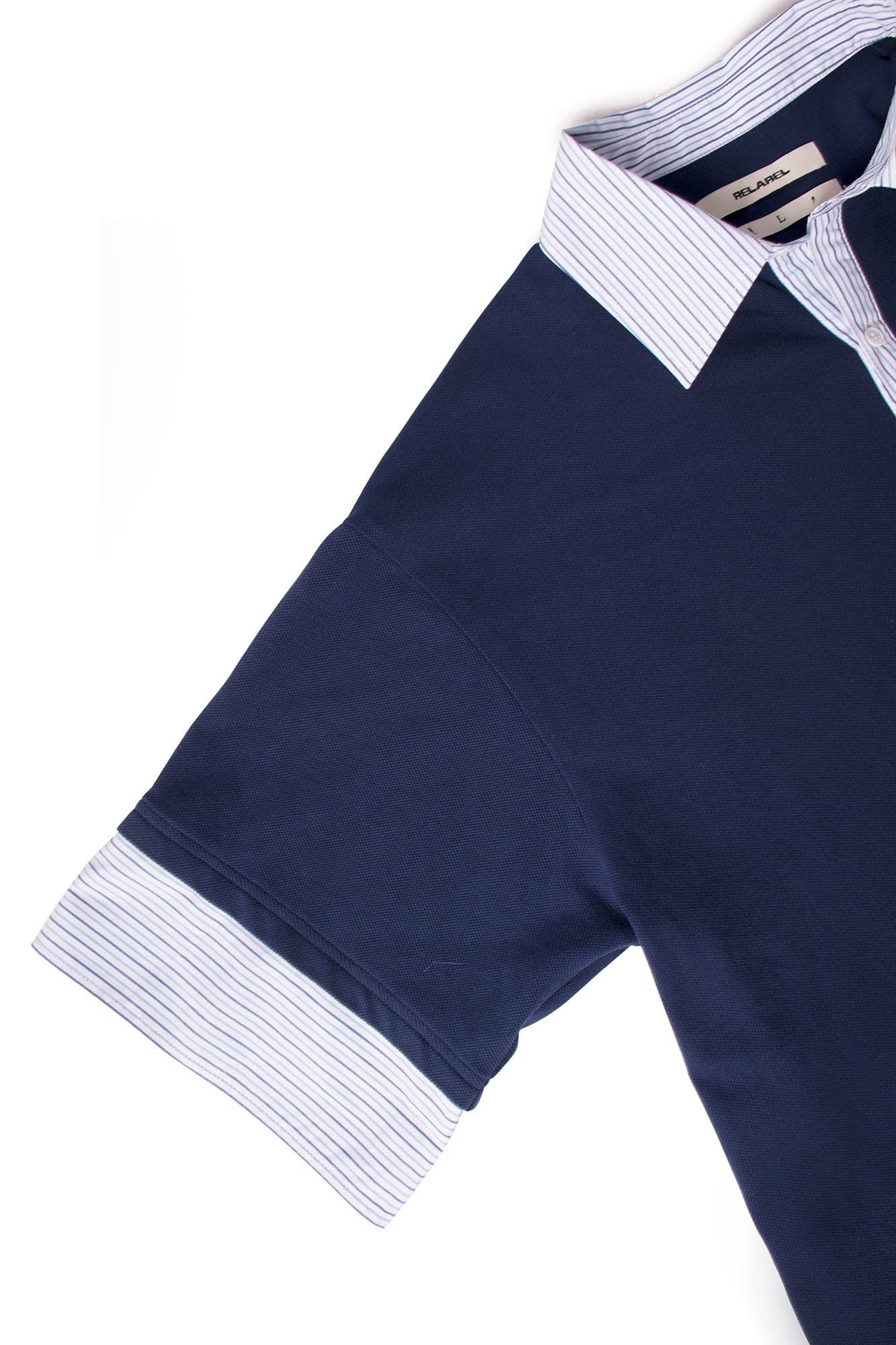 RELABEL Striped Layered Polo T-Shirt