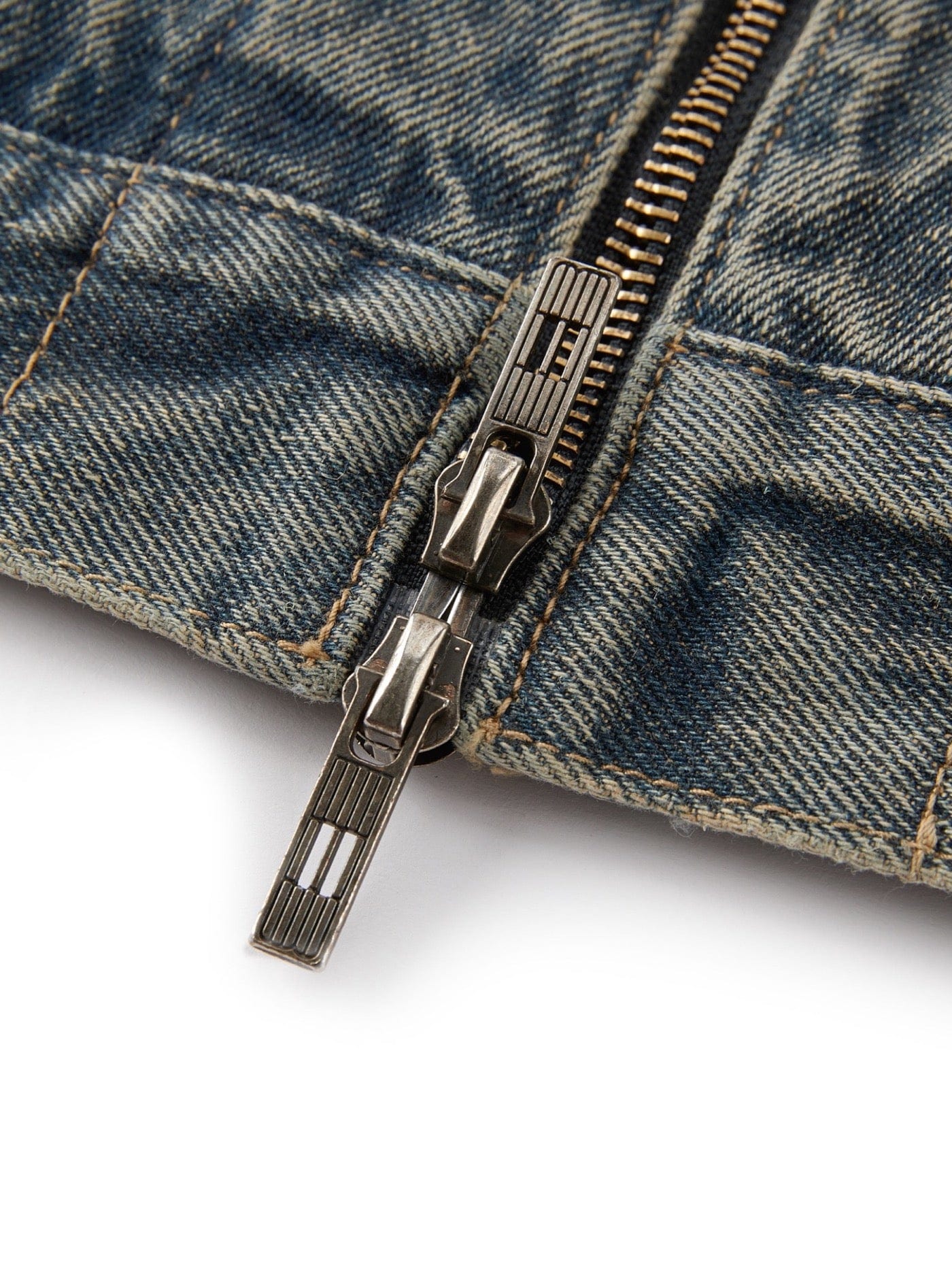 BONELESS Washed Spliced Denim Jacket