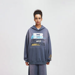 BONELESS Slogan Logo Washed Hoodie