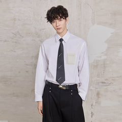 FACEONLAB Modern Patch-Pocket Poplin Shirt