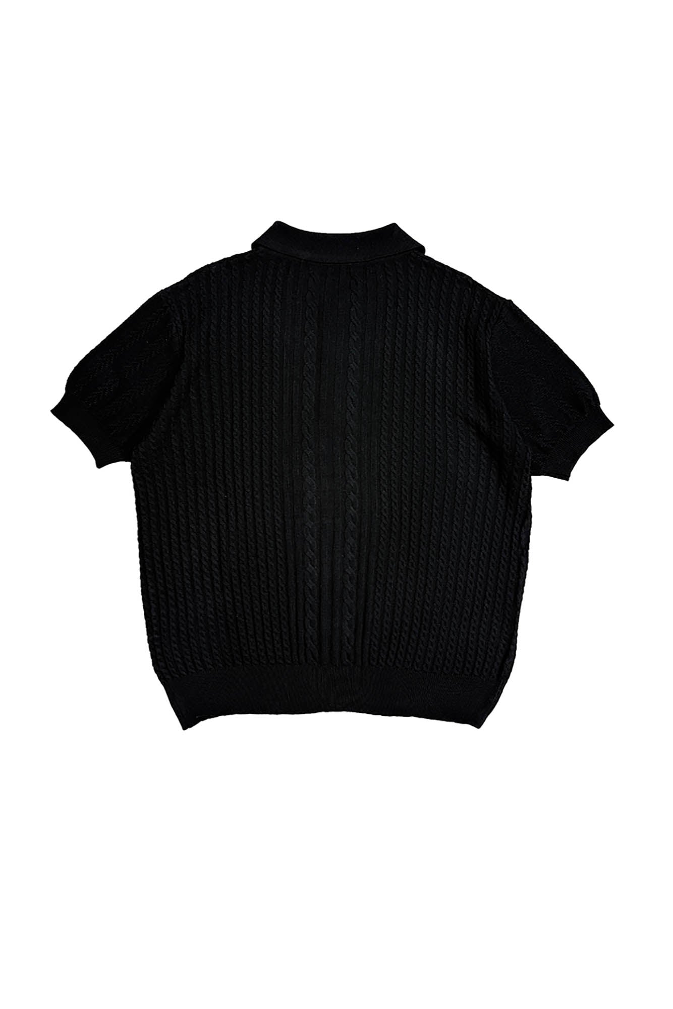 RICHILL Cable-Knit Polo T-Shirt