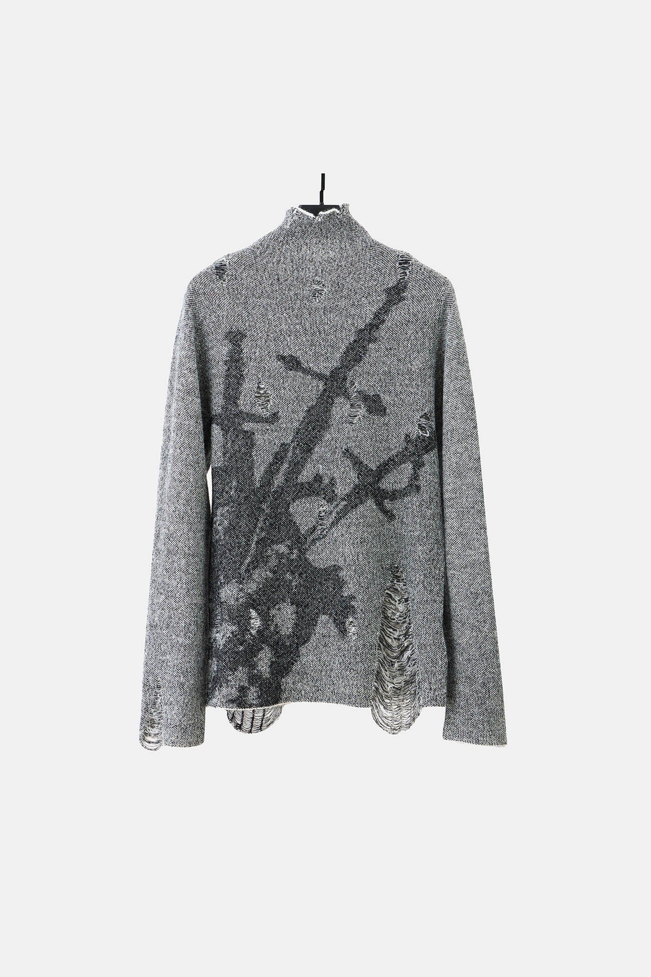 ILNya Nieternite Nifutur Distressed Sword Graphics High-Neck Sweater