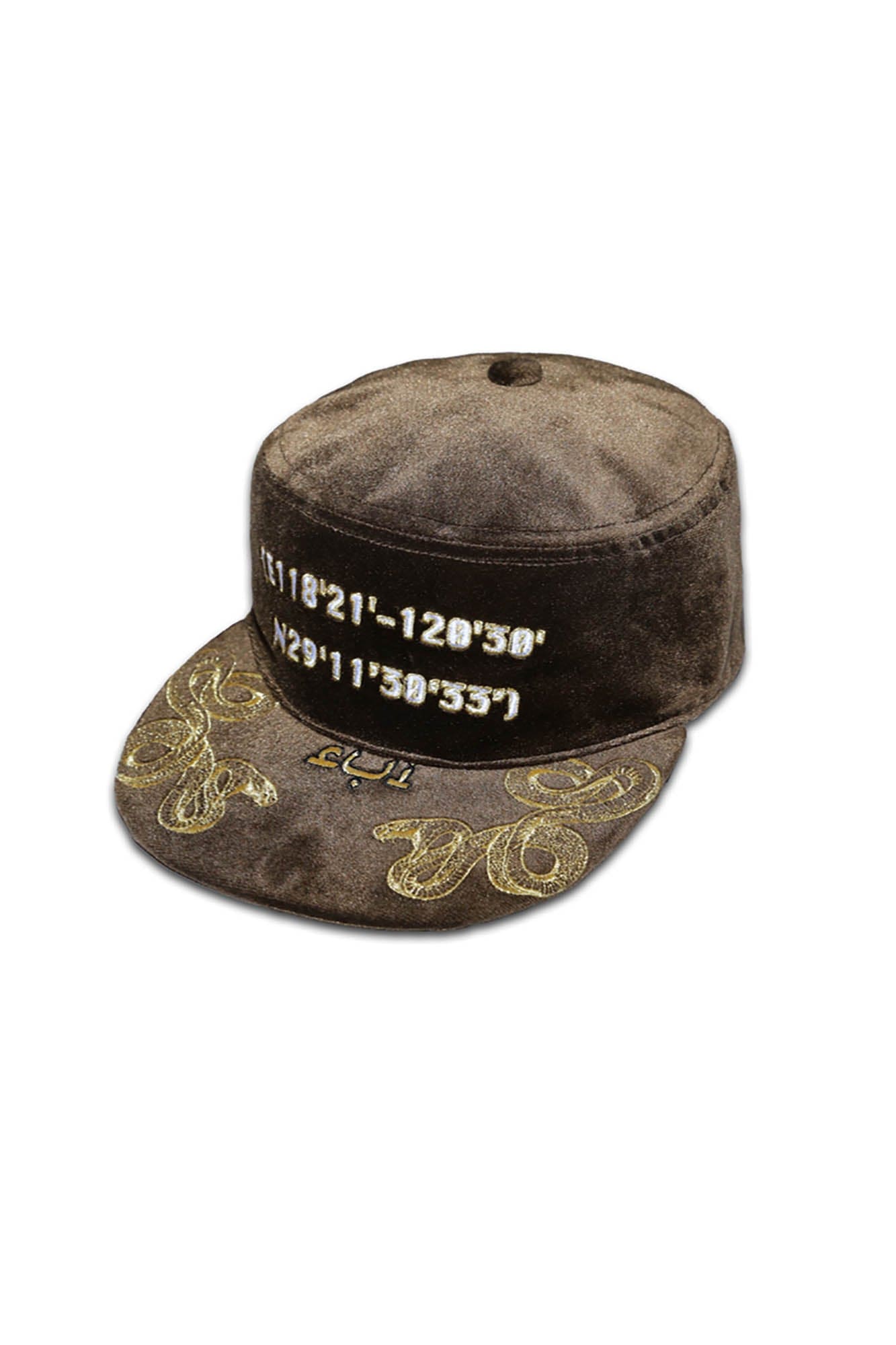 TRECLUB Snake Embroidered Coordinates Velvet Cap