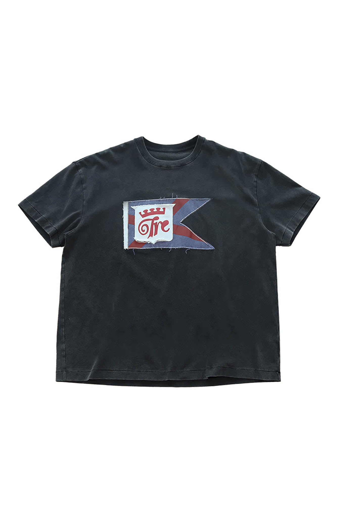 TRECLUB Frayed Patch Flag Washed T-Shirt